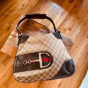 Gucci GG Canvas Hasler Horsebit Hobo